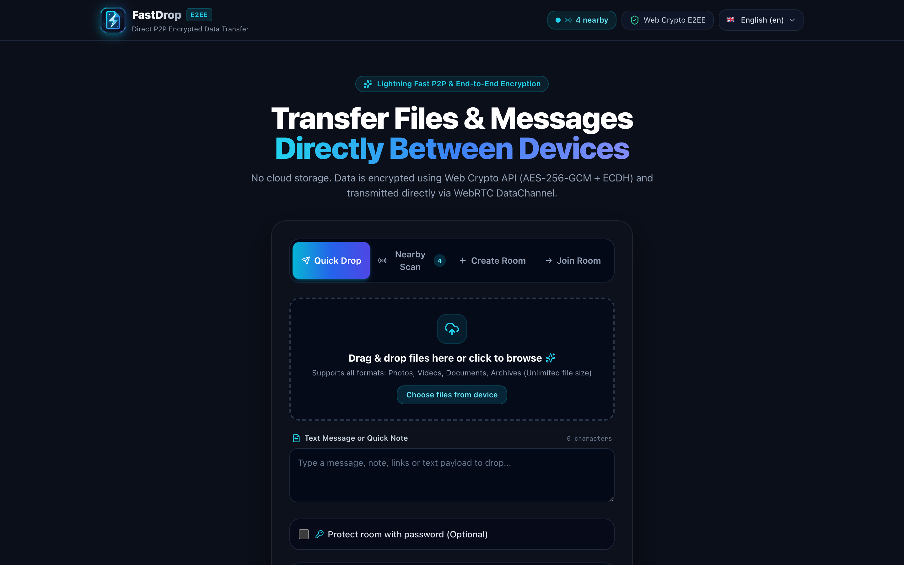 Quick Drop Feature — Fullscreen Drag & Drop and Instant Clipboard Paste